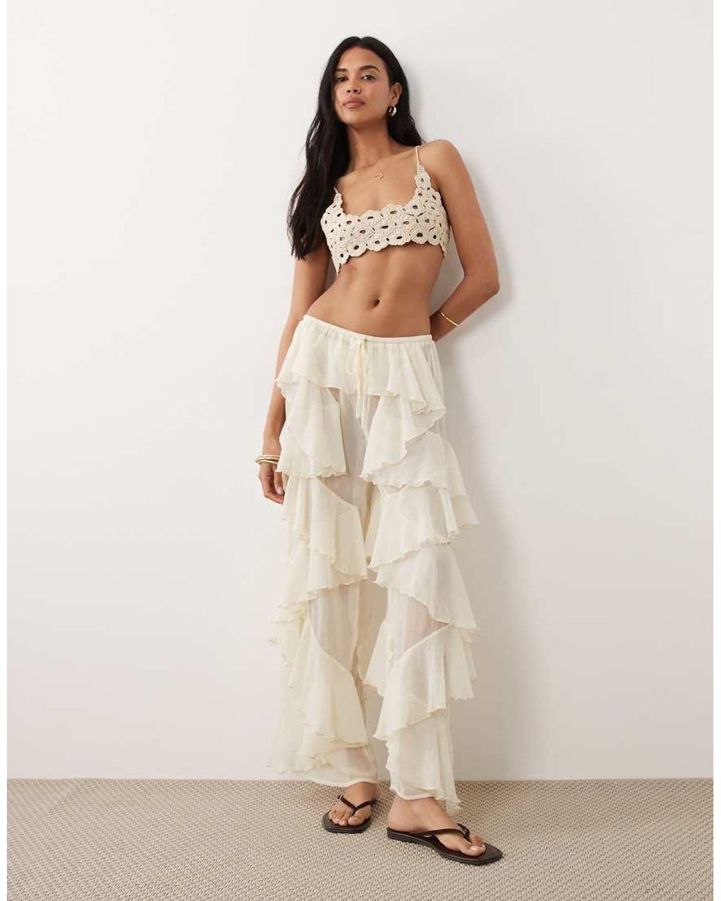 Miss Selfridge Natural Beach Crochet Bra Top