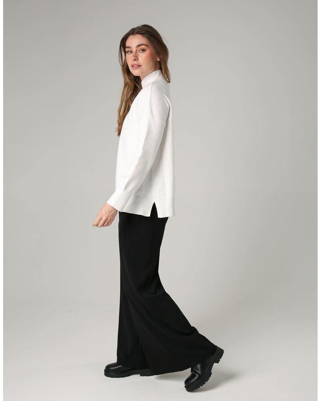 French Connection White High Neck Cosy Long Sleeve Jumper