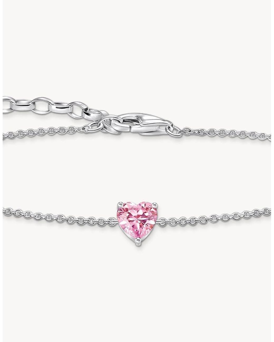 Thomas Sabo Natural Bracelet With Heart-Shaped Pendant Insterling