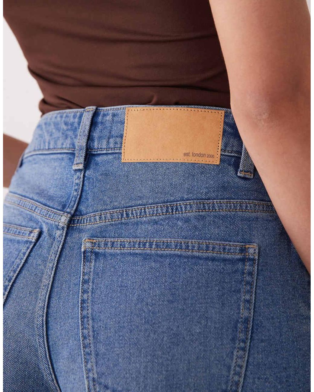 ASOS Blue Denim Comfort Mom Shorts