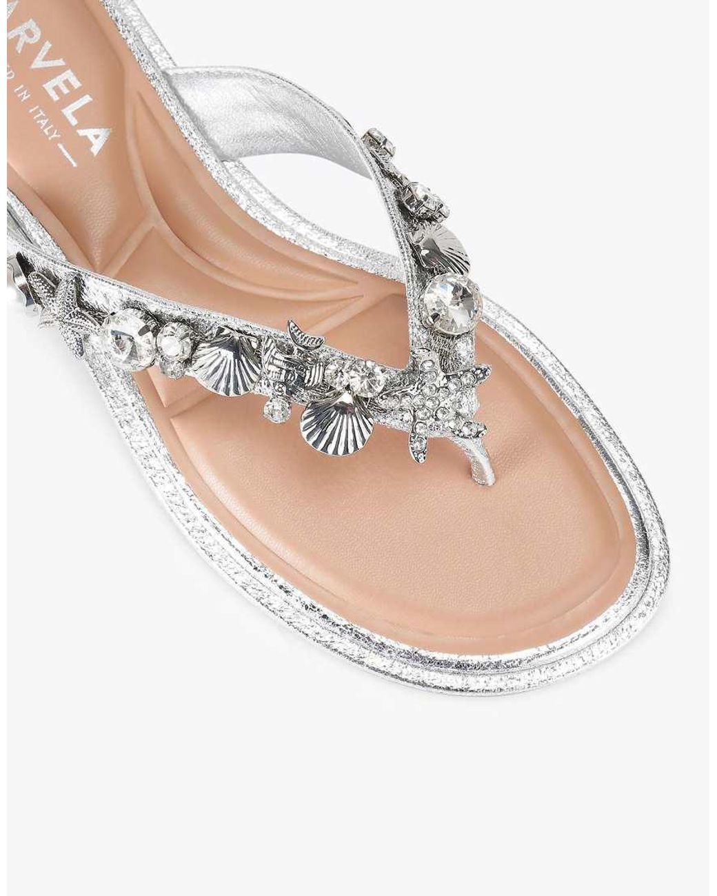 Carvela Kurt Geiger White Marina Sandal Flat Sandals