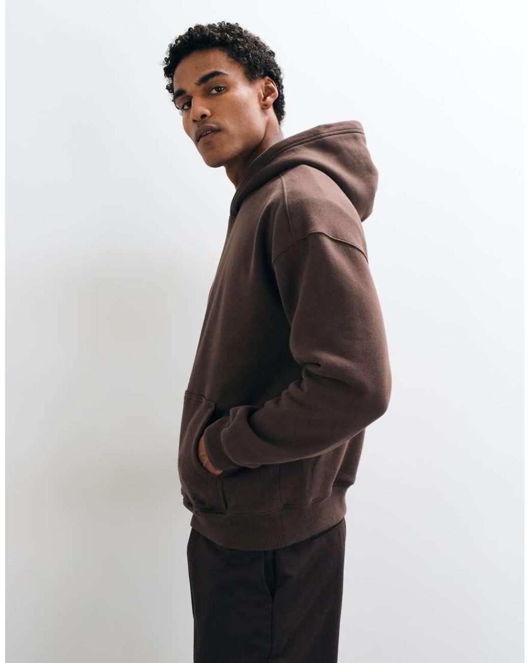 Hollister Gray Boxy Pull On Hoodie for men