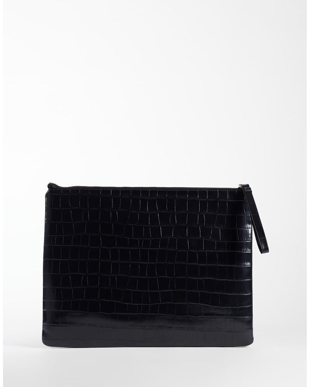 ASOS Black Flat Portfolio Clutch