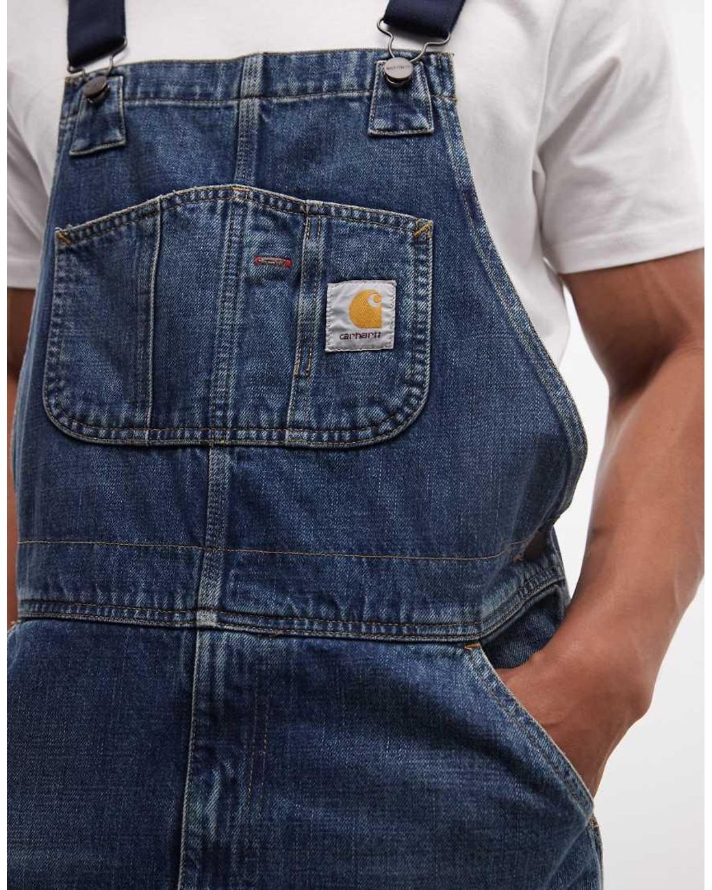 Carhartt Blue Denim Dungarees for men