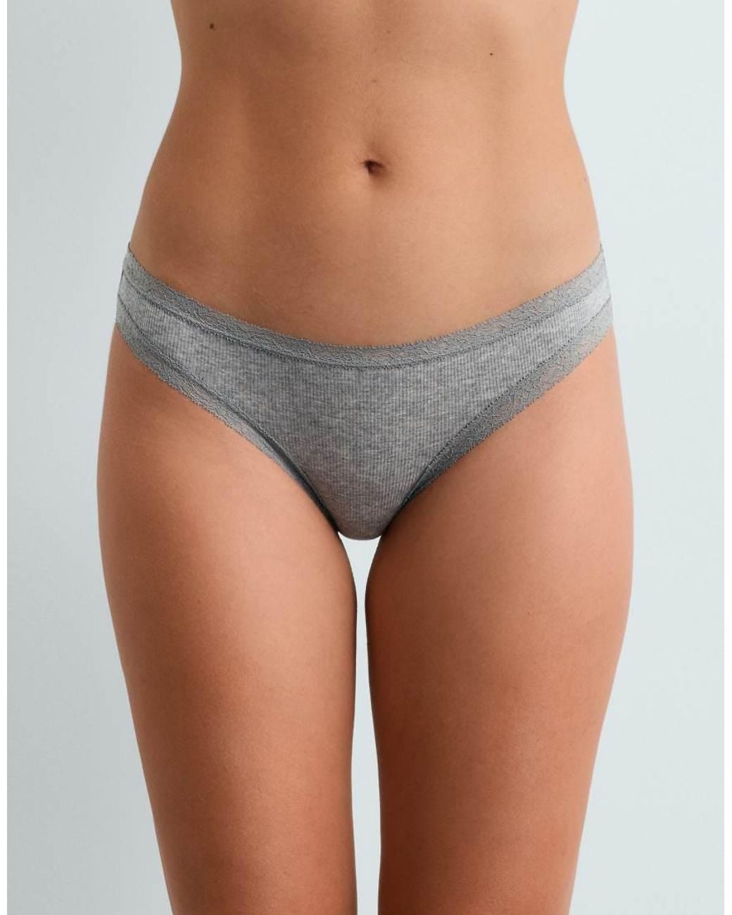 Oysho White 3 Classic Briefs With Cotton Rib