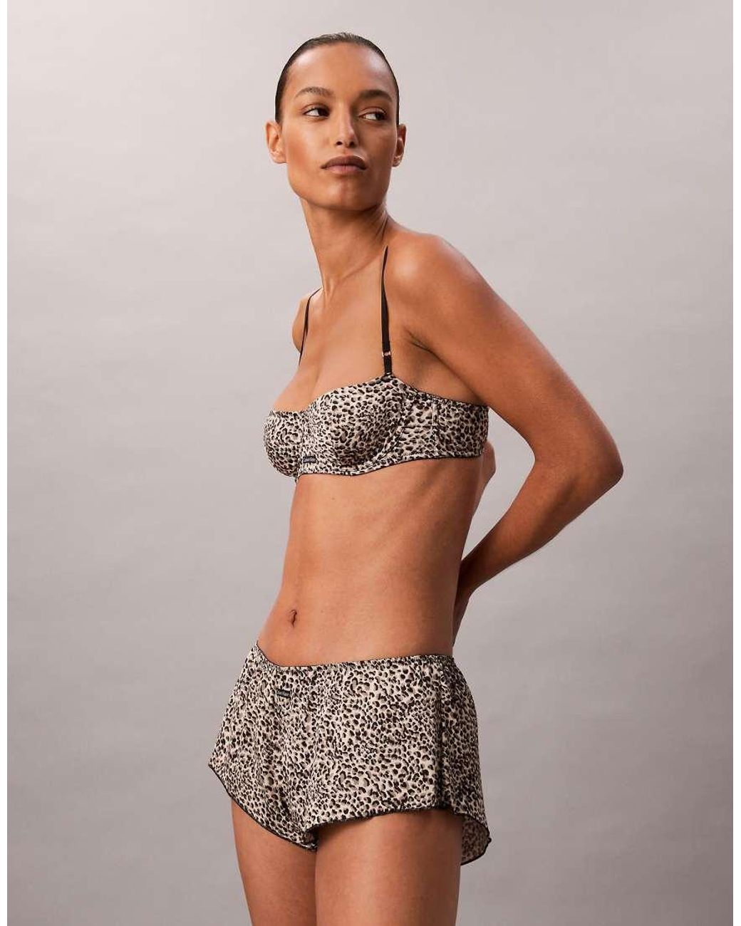 Calvin Klein Brown Sexy Satin Balconette Bra