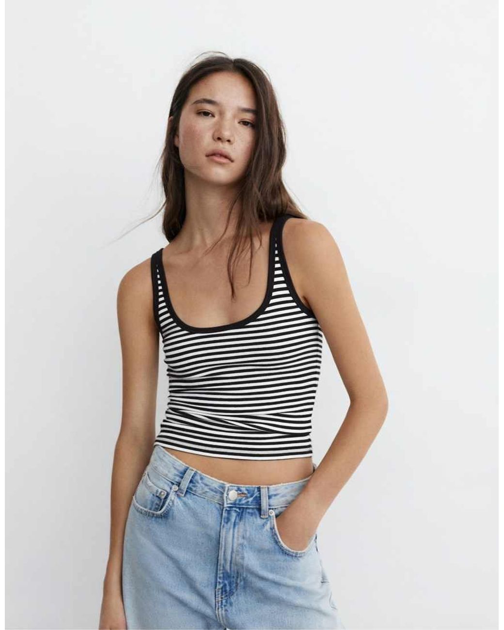 Pull&Bear Blue Modal Tank Top