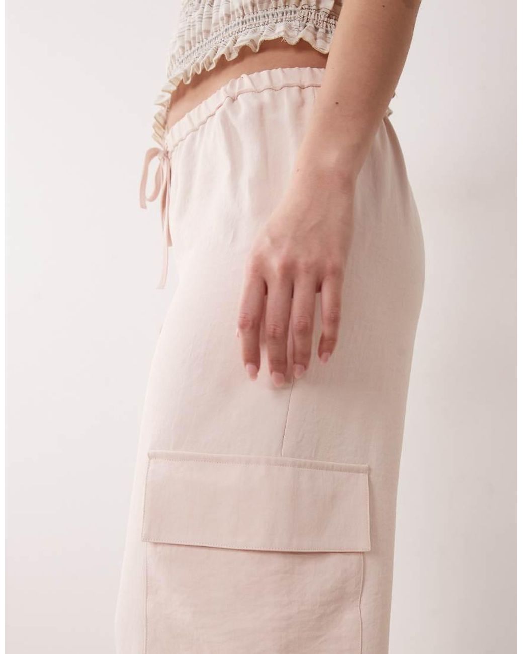 Miss Selfridge Pink Tailored Fluid Cargo Trouser