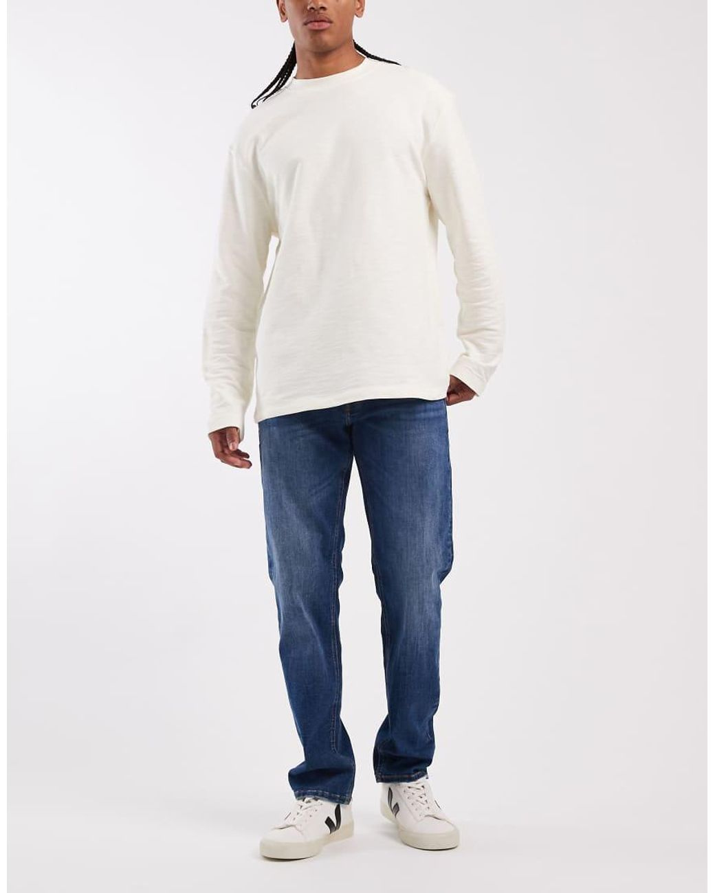 Jack & Jones White Mike Tapered Jeans for men