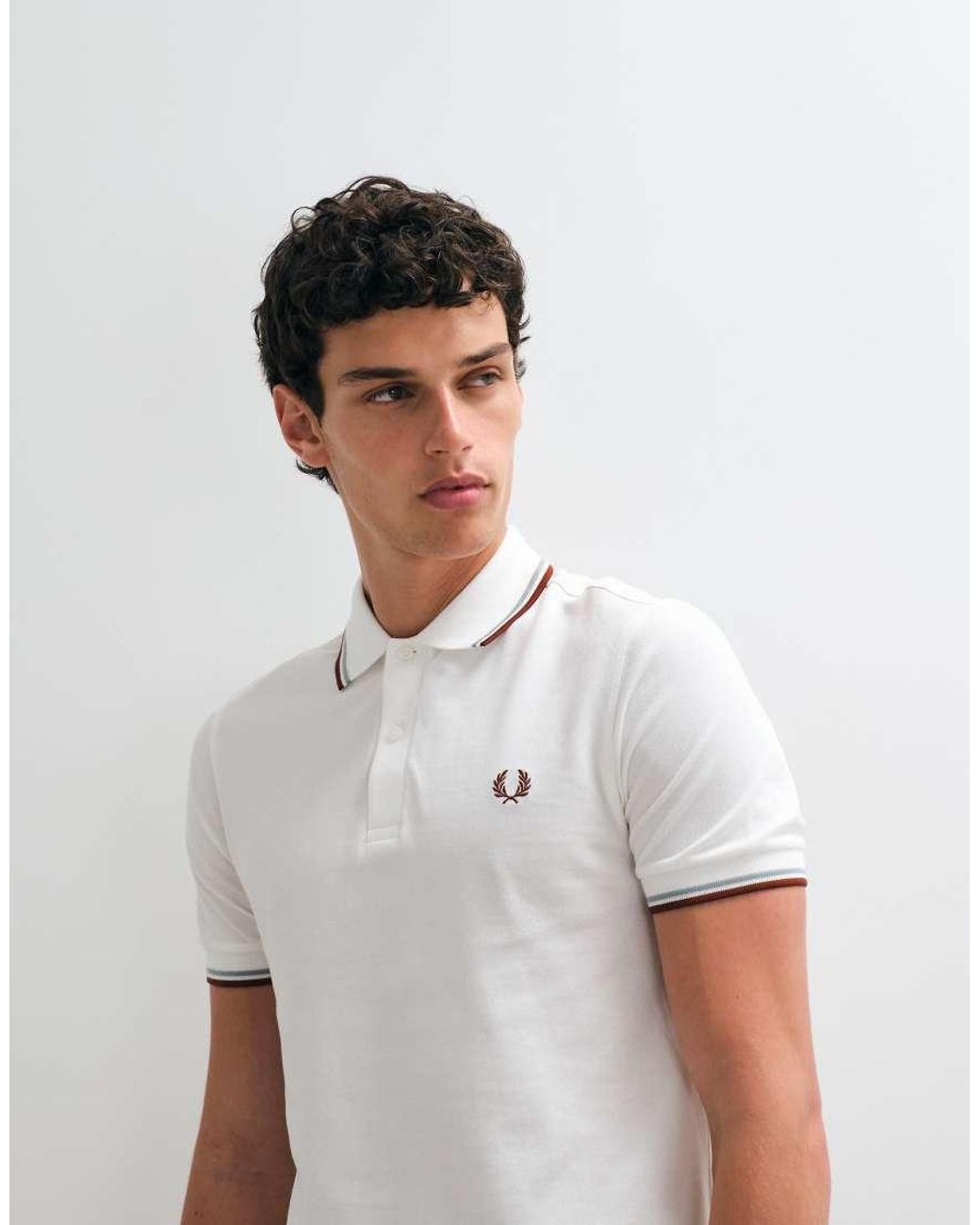 Fred Perry Gray Twin Tipped Polo Shirt for men