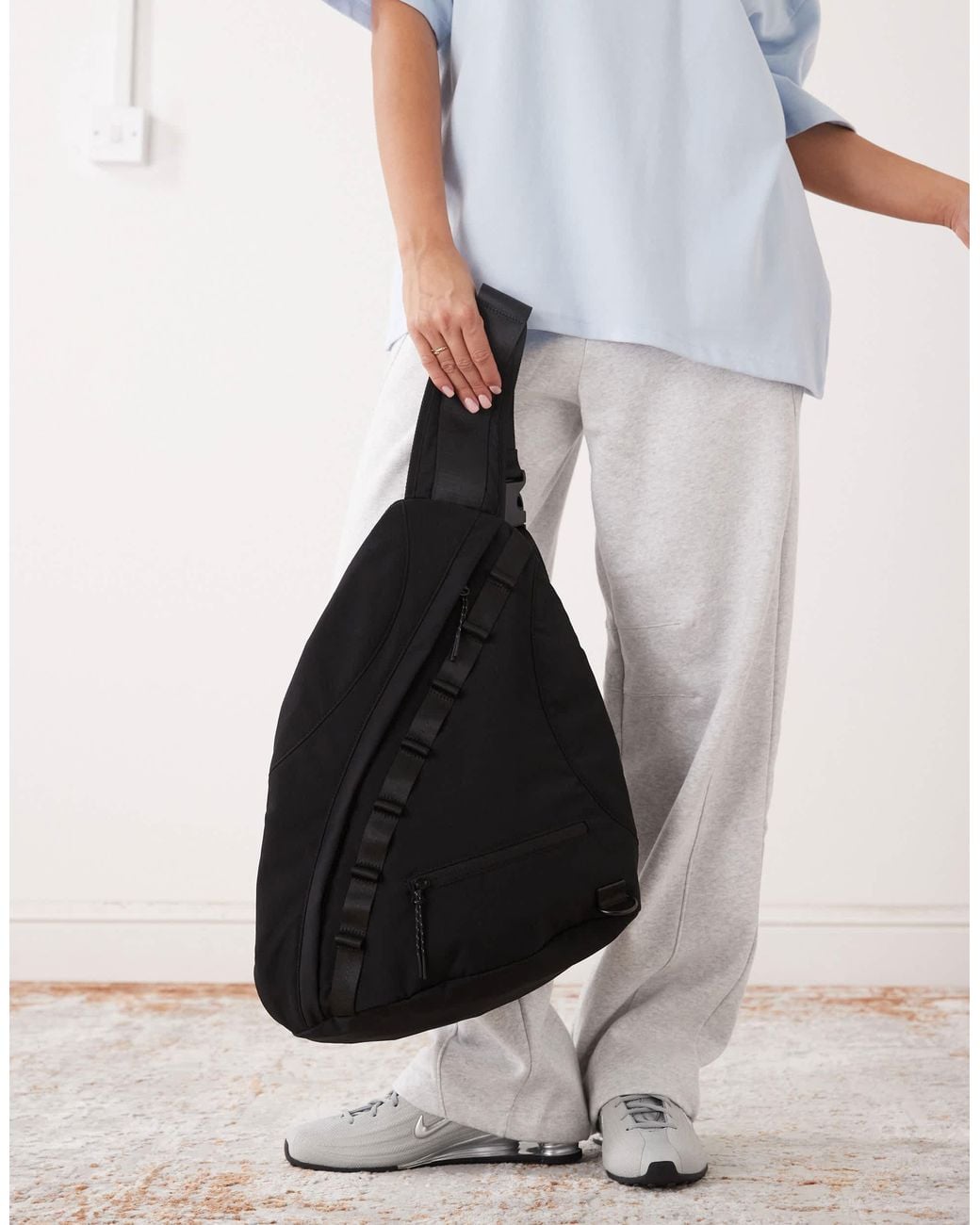 Weekday Black Buckle Strap Backpack