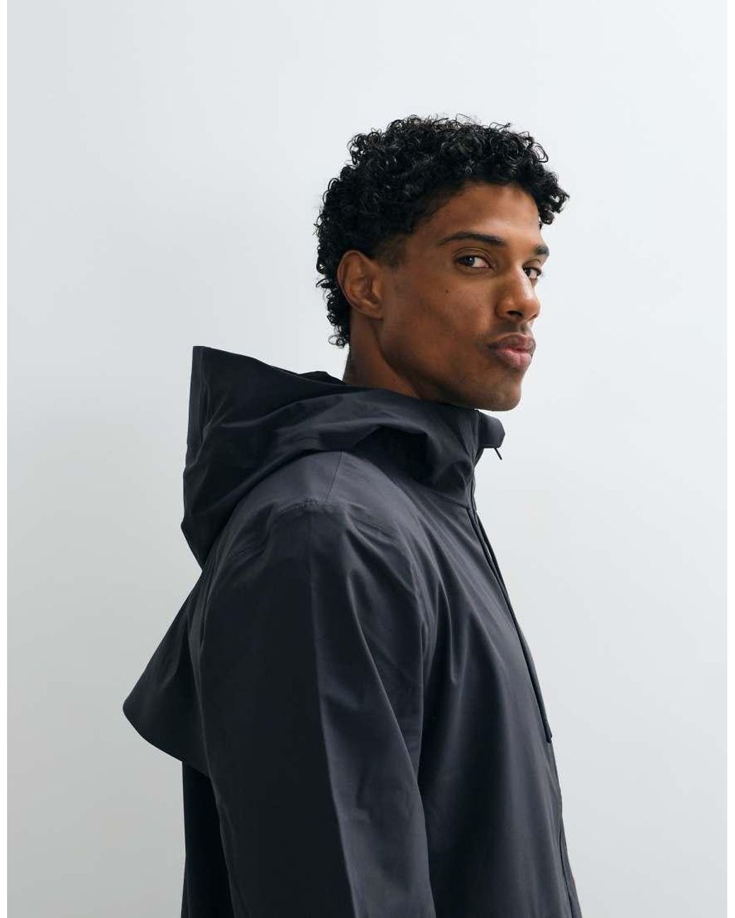 Rains Blue 12430 Suva Hardshell Waterproof Long Hooded Jacket for men