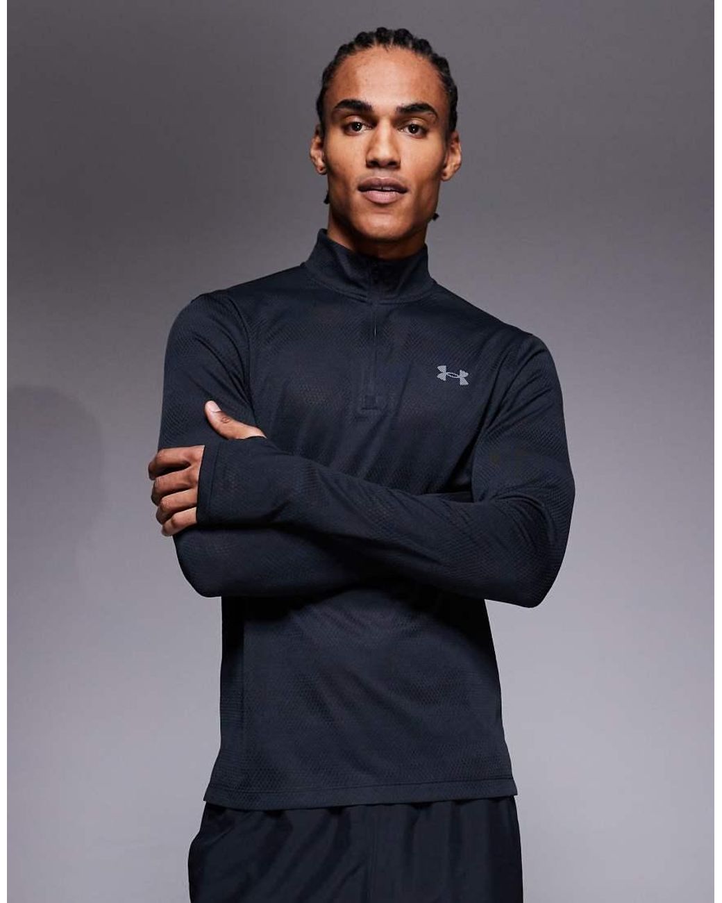 Under Armour Blue Velociti Quarter-Zip Running T-Shirt for men