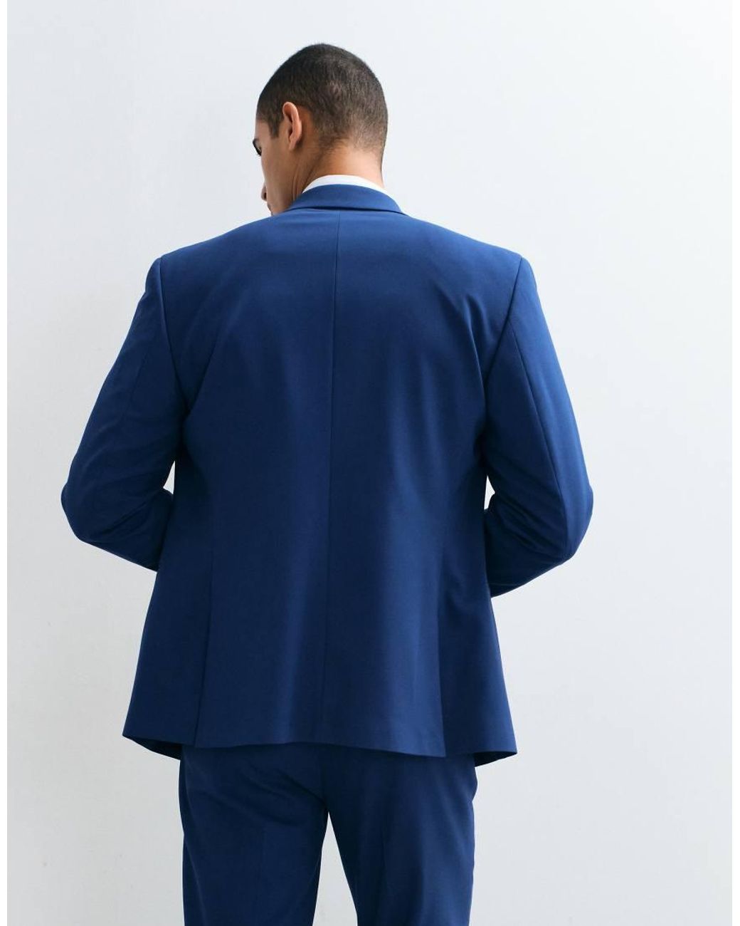 ASOS Blue Slim Double Breasted Suit Jacket for men