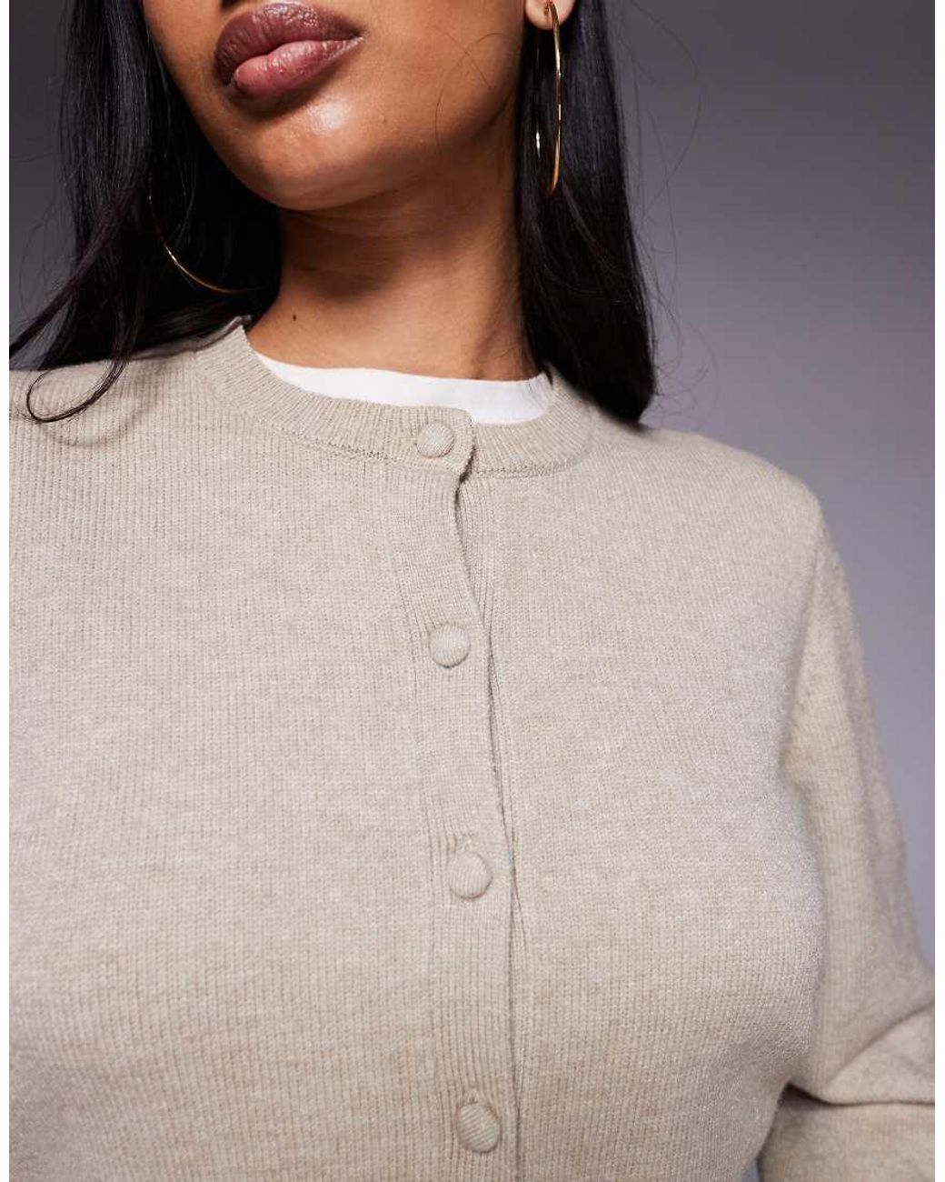 The Frolic Gray Exclusive Ribbed Structured Waist Button Through Cardigan