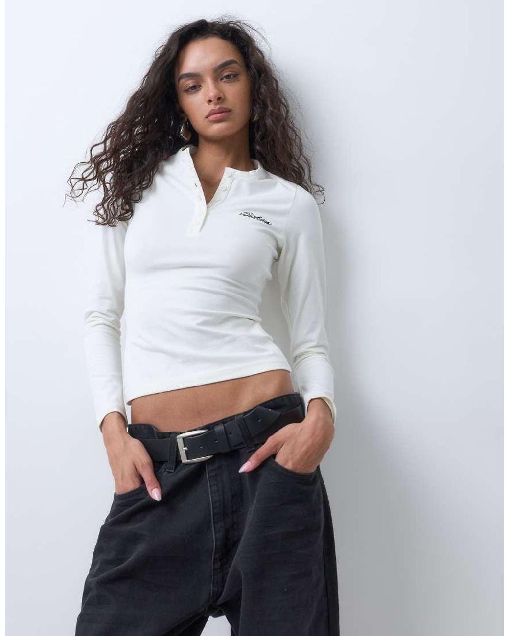 Dickies Gray Henley Long Sleeve T-shirt