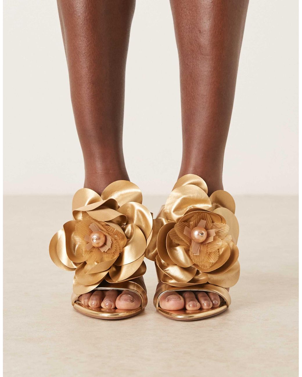 ASOS Brown Nori Oversized Corsage High Heeled Mules