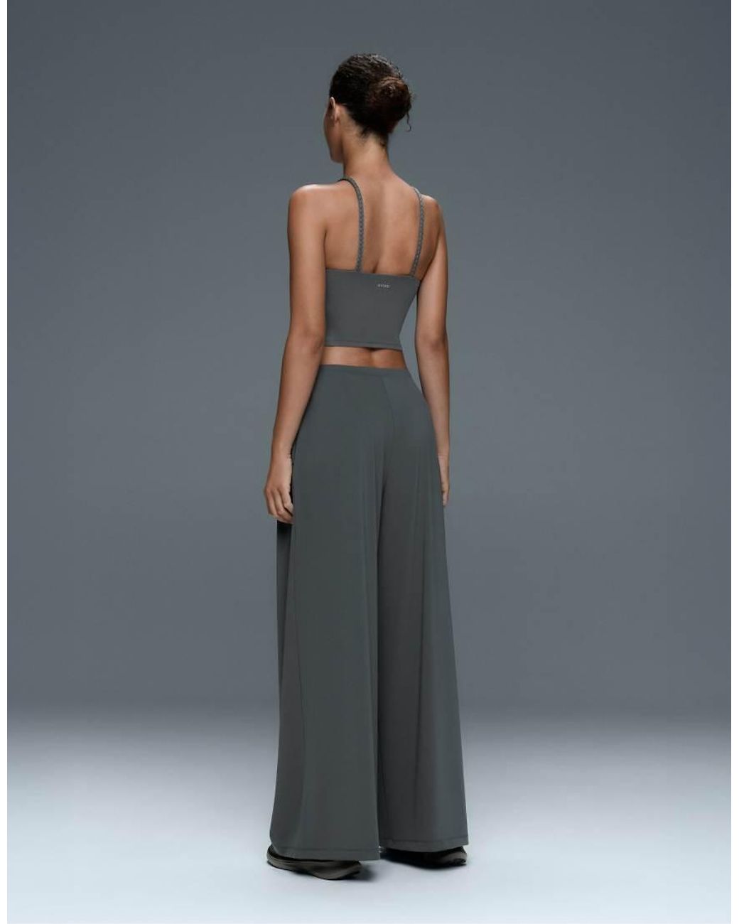 Oysho White Light Touch Wide-Leg Trousers