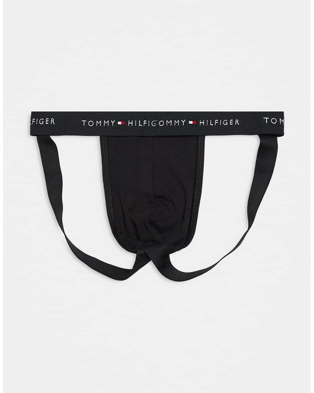 Tommy Hilfiger Black Signature Cotton 3 Pack Jockstraps for men