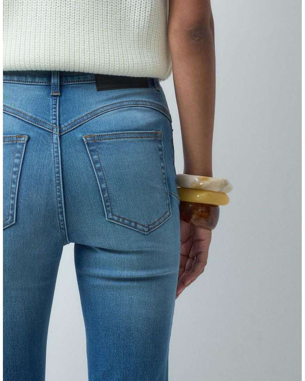 ASOS Blue Power Stretch Sculpt Flare Jeans