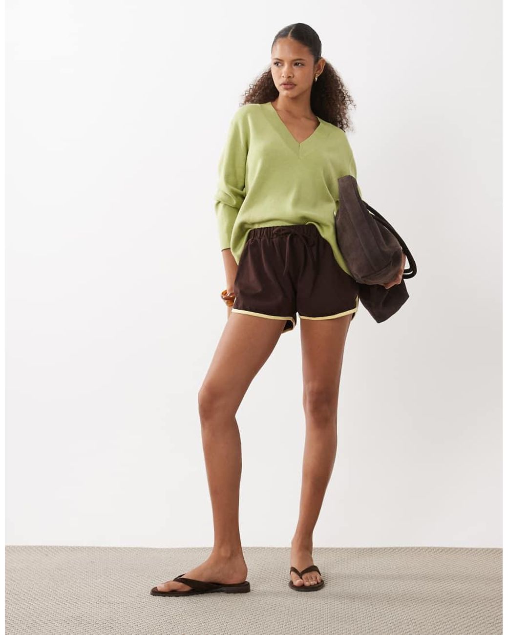 ASOS Hardloopshort Met Contrasterende Biezen in het Green