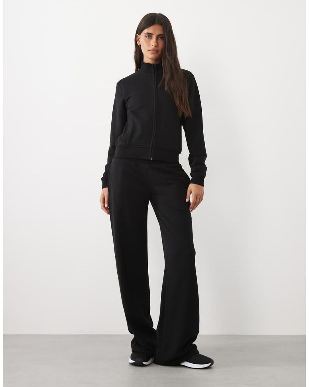 4505 Black Y2k Lightweight Studio Track Jacket With Zip Pockets
