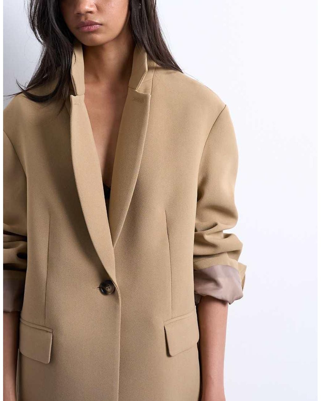 TOPSHOP Brown Oversized Slouchy Blazer