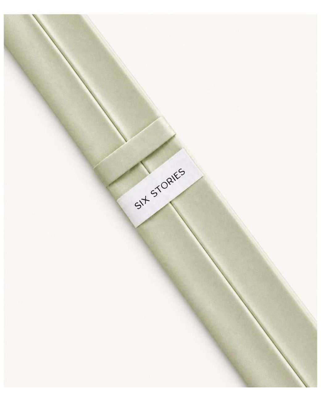 Six Stories White Satin Tie for men