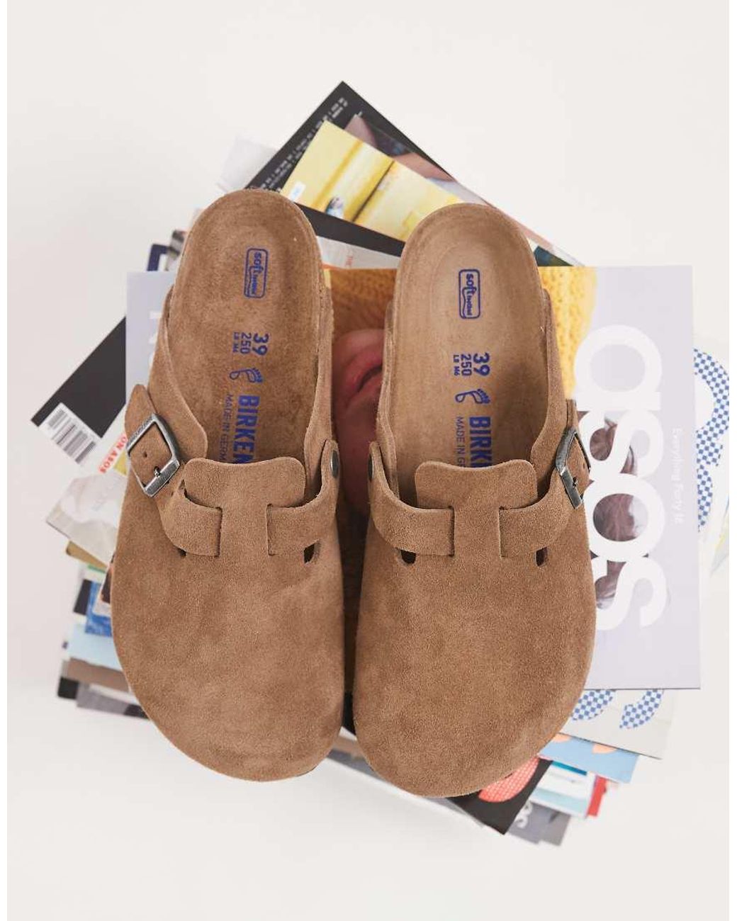 Birkenstock Brown Unisex Boston Suede Clogs