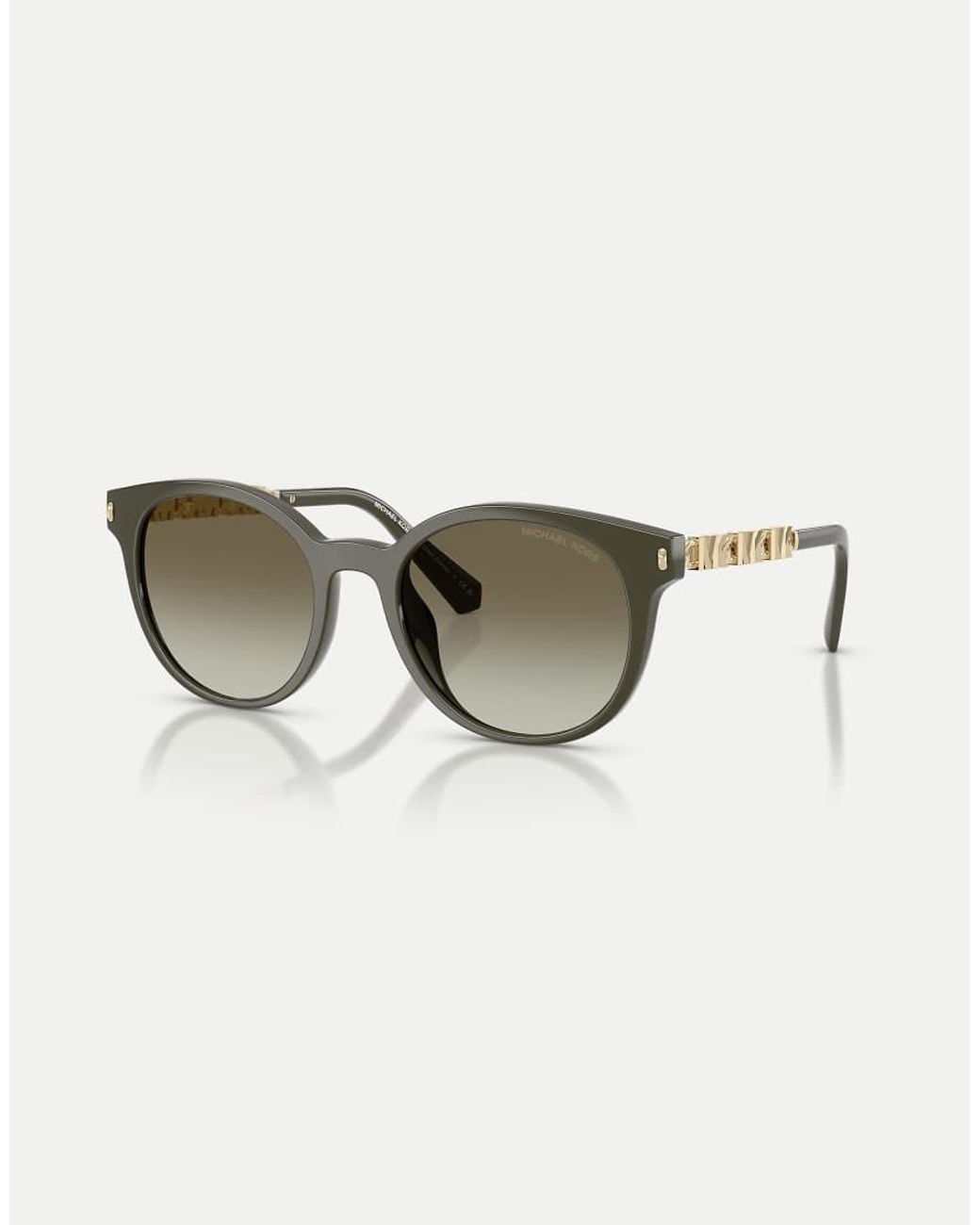 Michael Kors Green Pienza Round Sunglasses With Lens