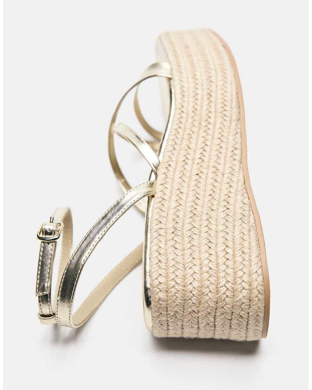 Pull&Bear Natural Strappy Wedge Sandals