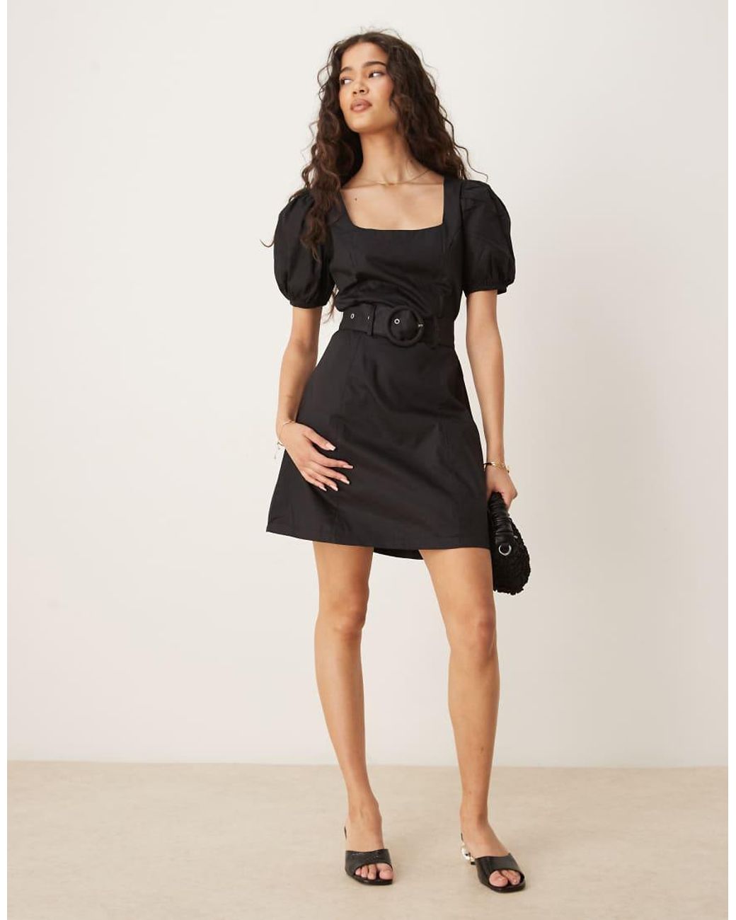 Glamorous Black Square Neck Mini Dress