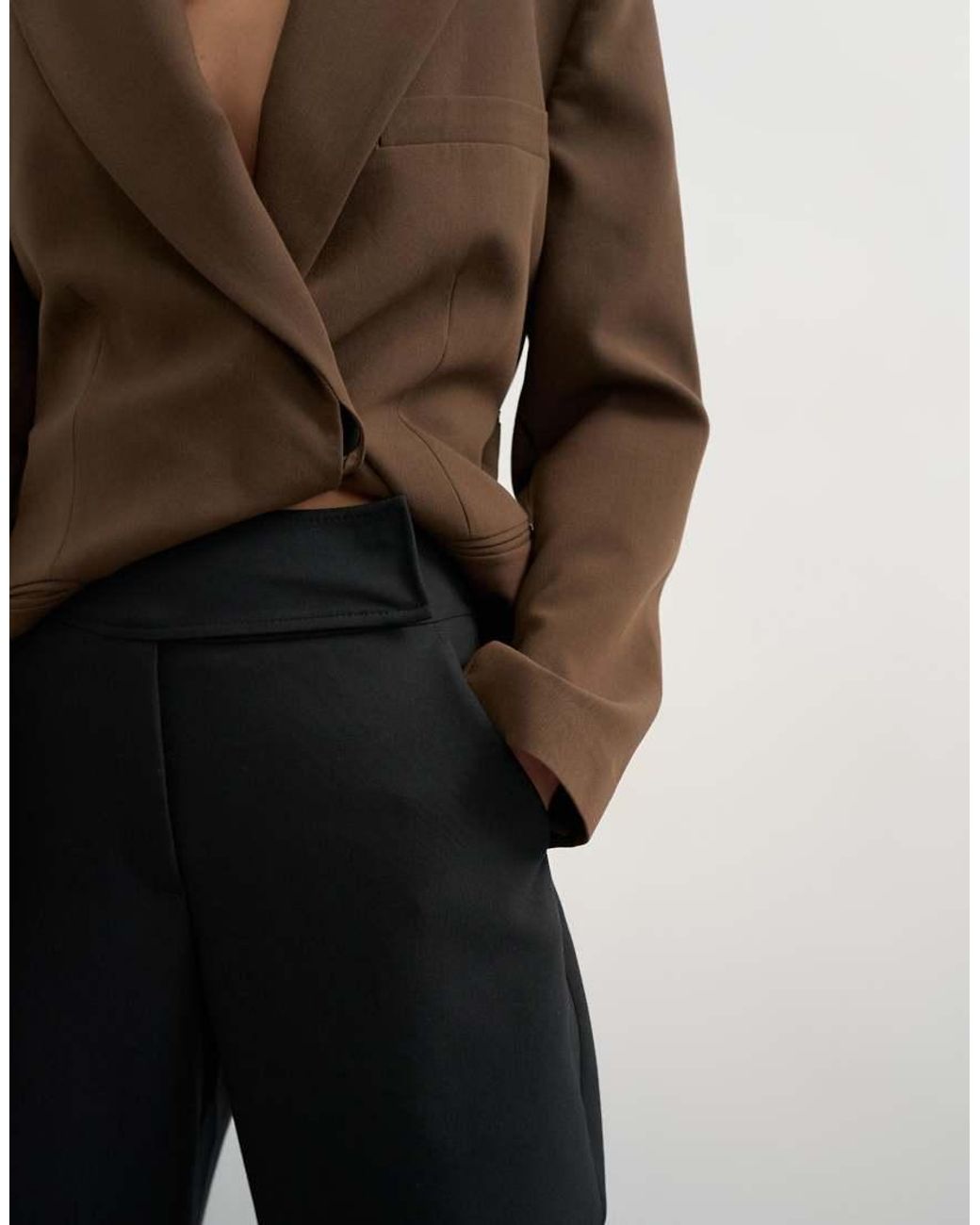 TOPSHOP Black Tailored Barrel Trouser