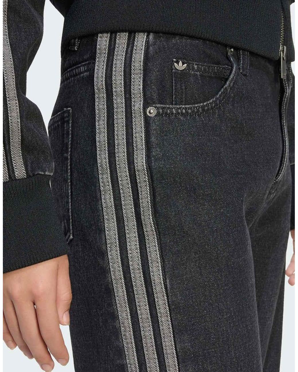 Adidas Originals Black Firebird Mid Rise Straight Denim Pant