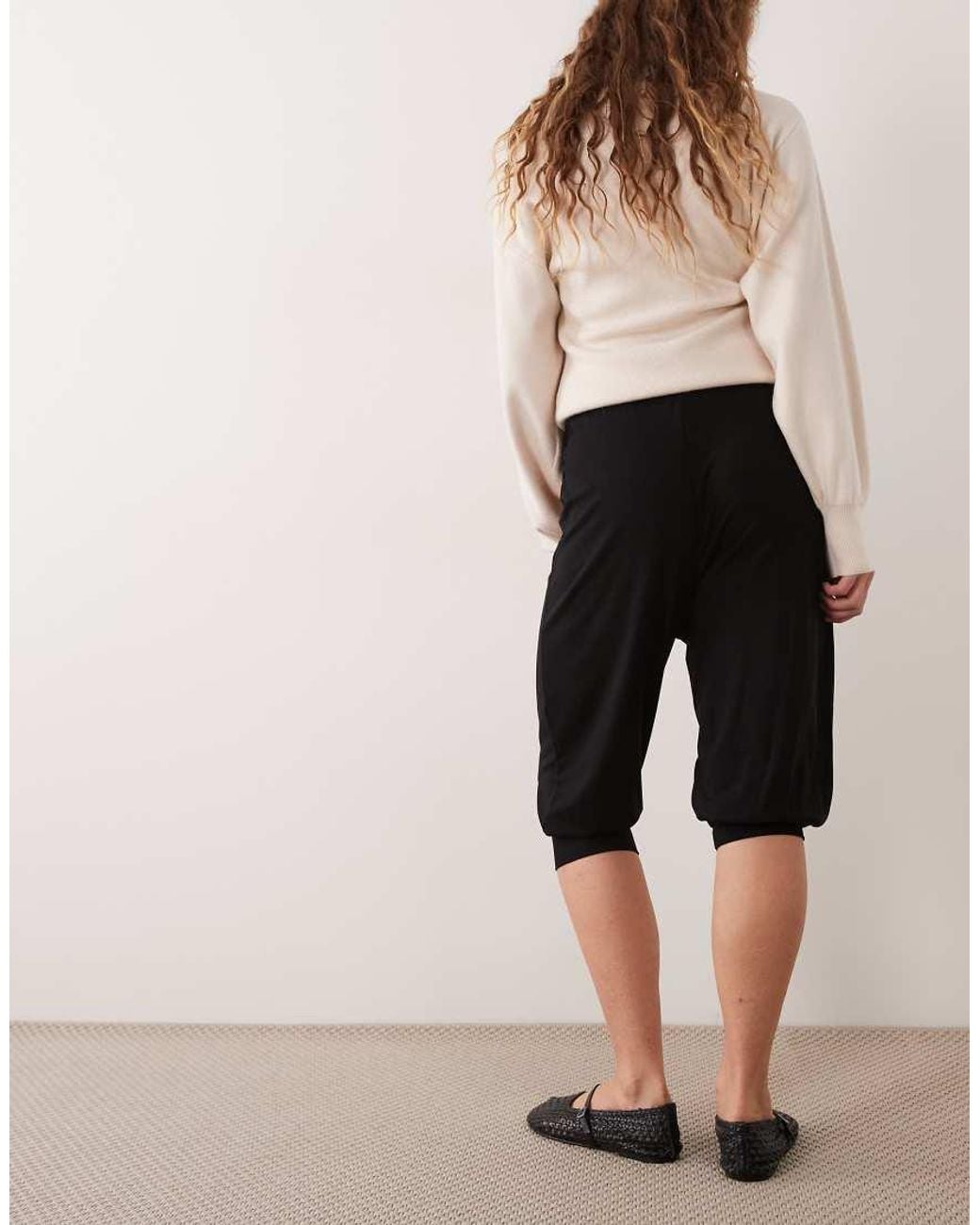 Miss Selfridge Black Balloon Cropped Trouser