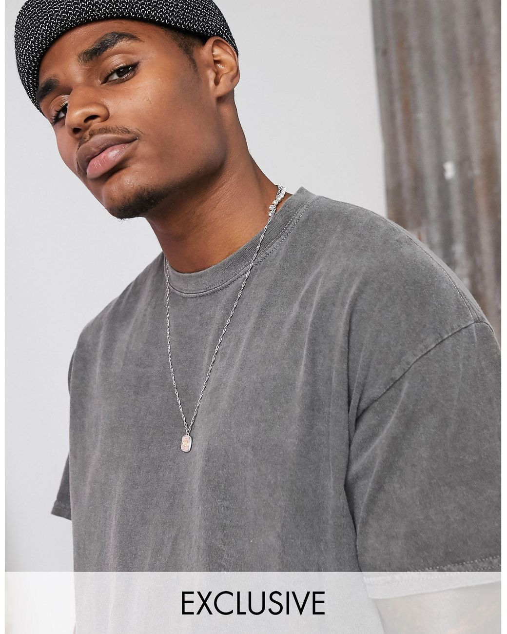 Reclaimed vintage Inspired Oversized Overdye T shirt in Gray for