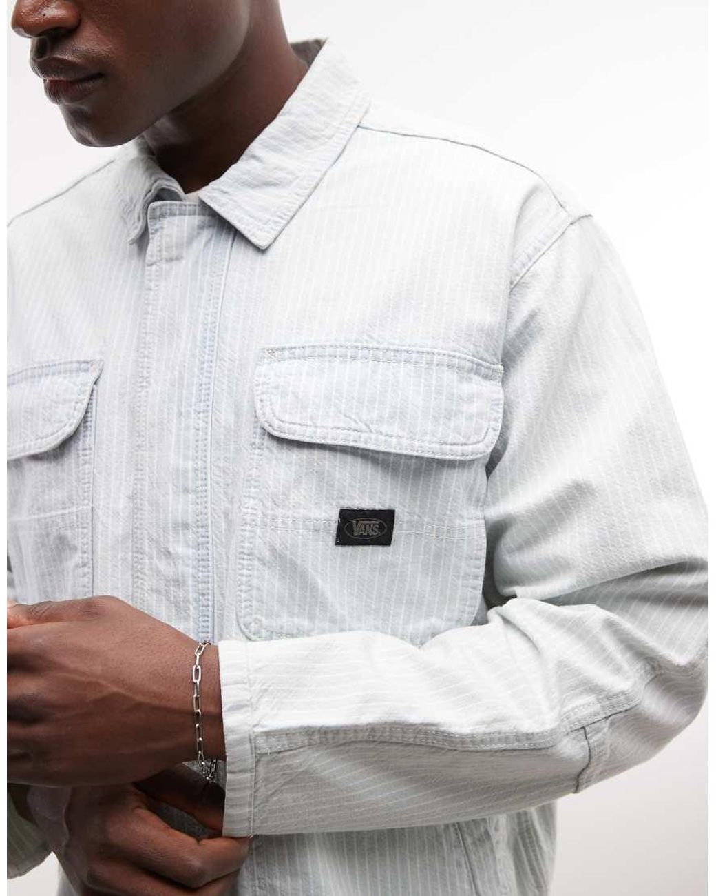 Vans Gray Umber Denim Stripe Jacket for men