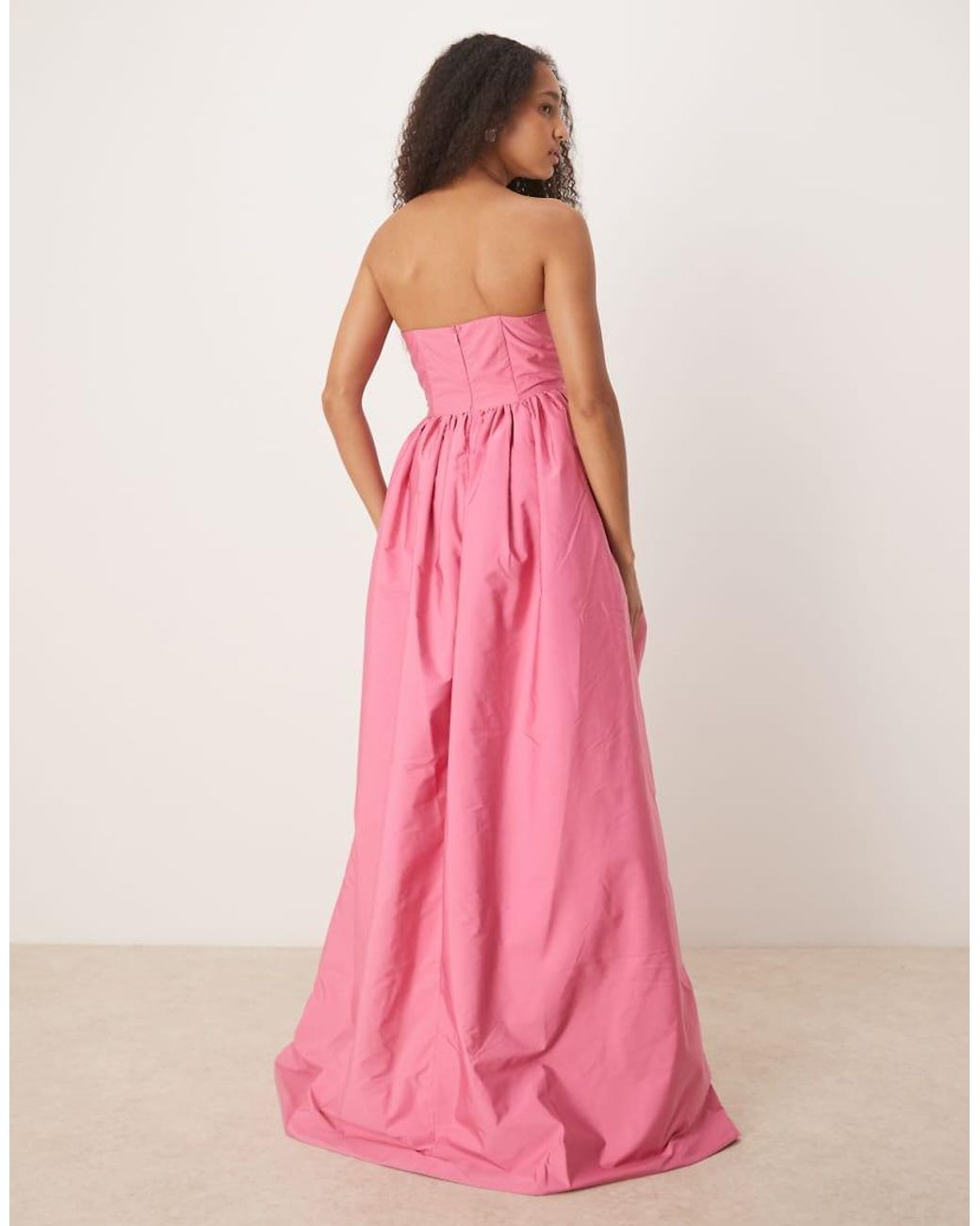 True Decadence Pink Strapless Midi Dress