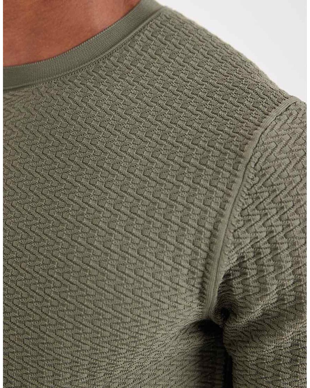 River Island Green Textured Muscle Fit T-Shirt for men