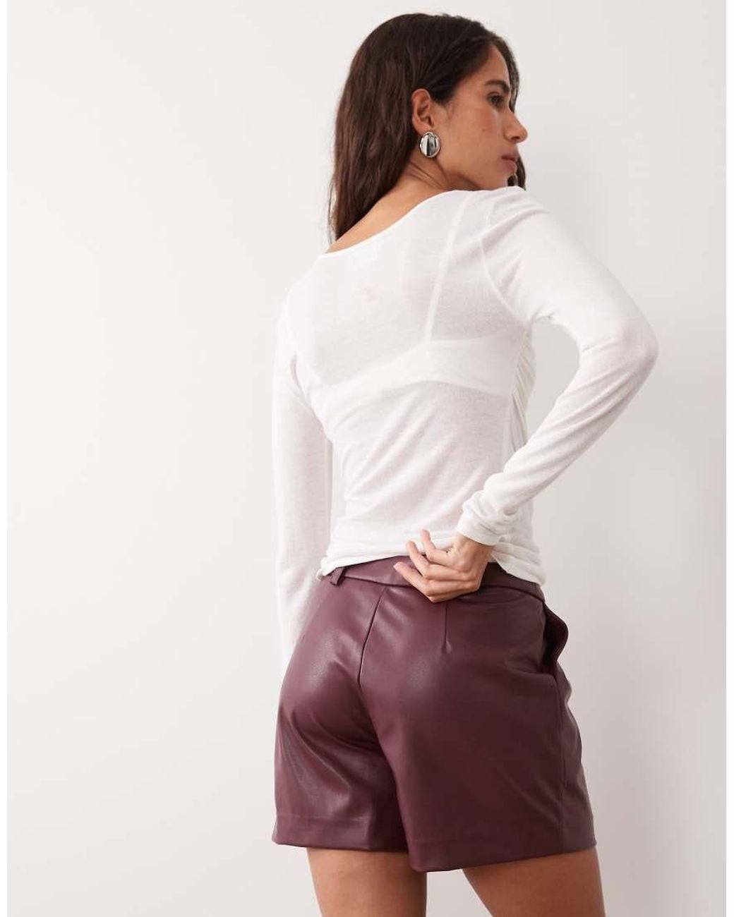 New Look Faux Leather Tailored Short