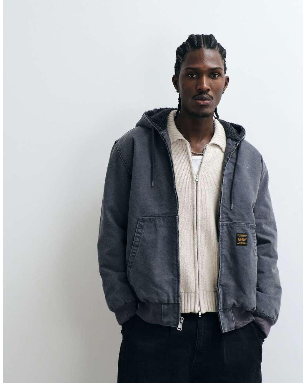 Levi's Blue Workwear Potero Washed Denim Hooded Jacket for men