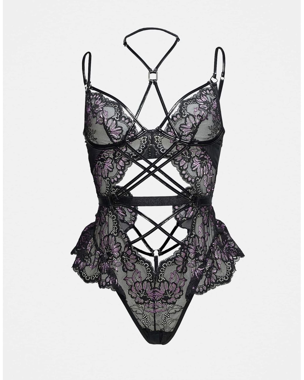 Ann Summers Crotchless Teddy in Black | Lyst