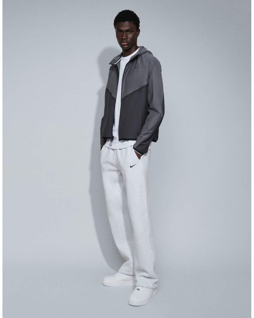 Nike White Tech Shori Knitted Windrunner Full Zip Jacket for men