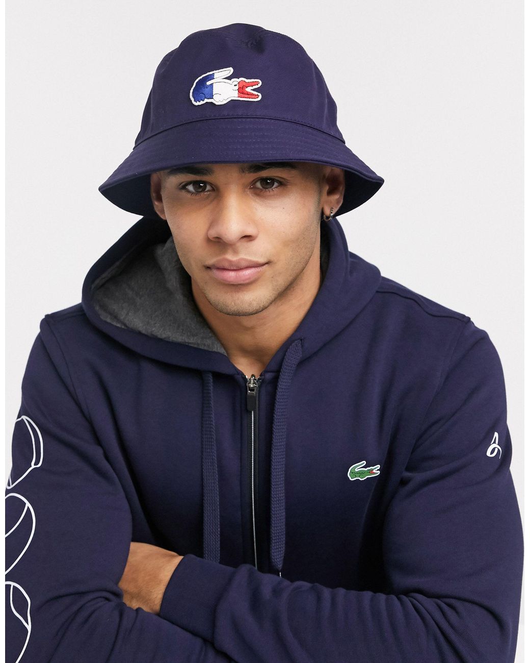 Lacoste Bucket Hat in Navy (Black) for 