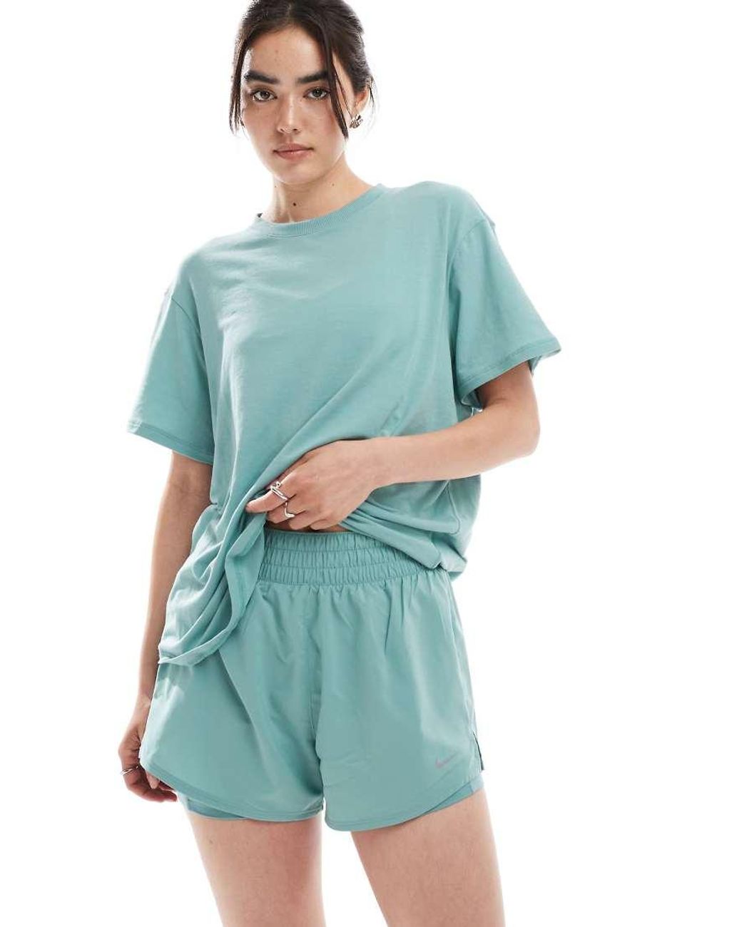 Nike Blue Nike One Training Dri-Fit High Waisted 3 Inch 2