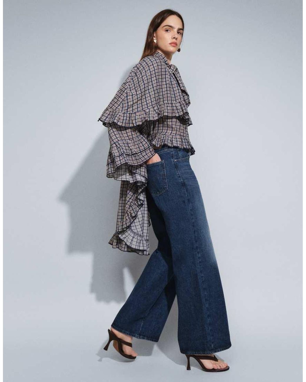 Levi's Middy Wide Leg Jeans Met Donkere Wassing in het Blue