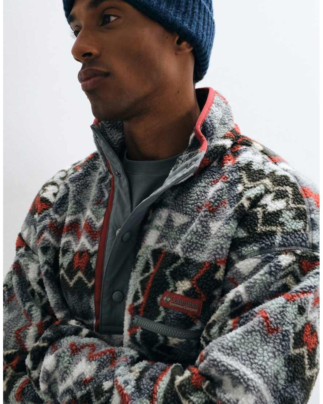 Columbia Blue Helvetia Ii Printed Half Snap Fleece for men