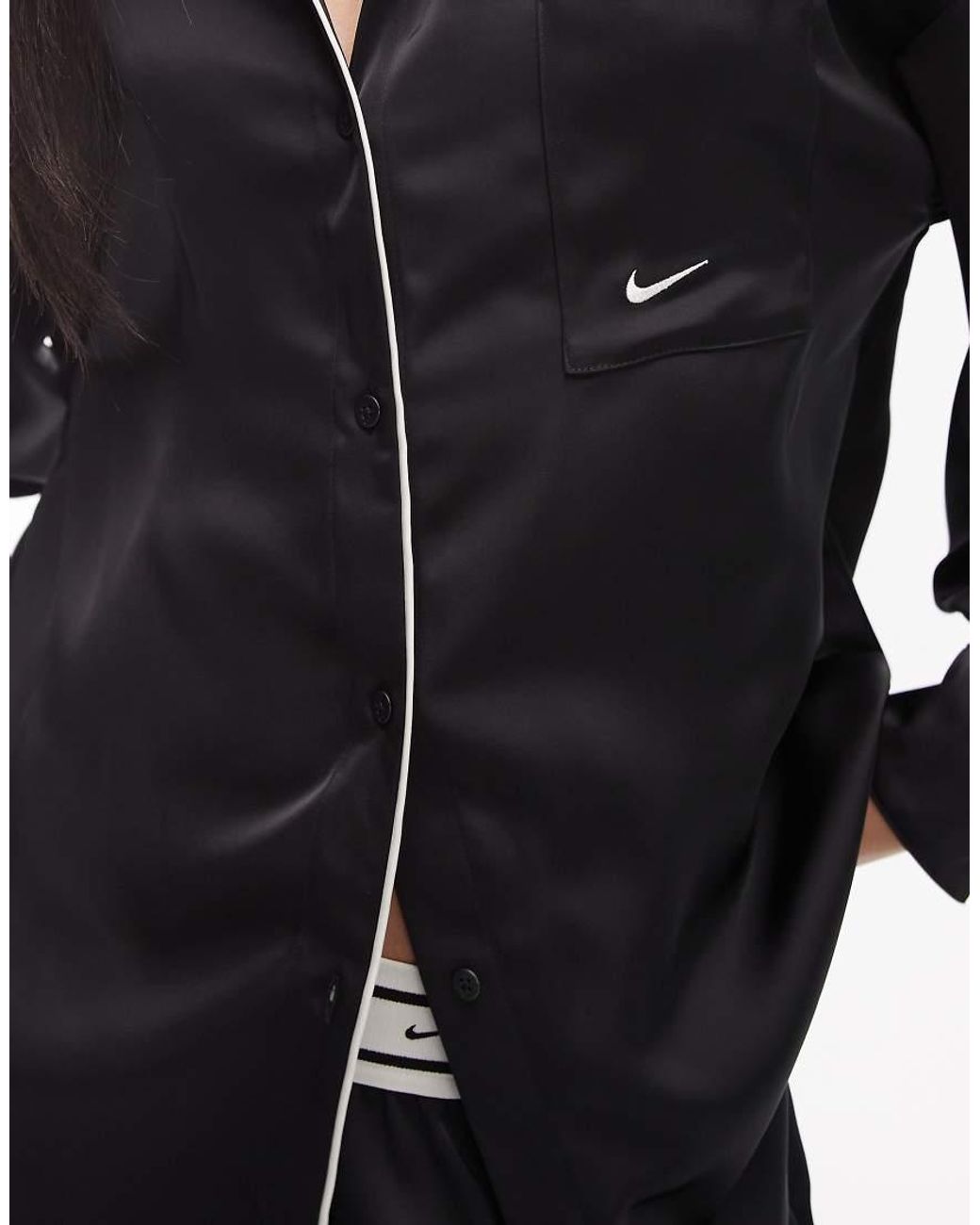 Nike Black Satin Long Sleeve Shirt