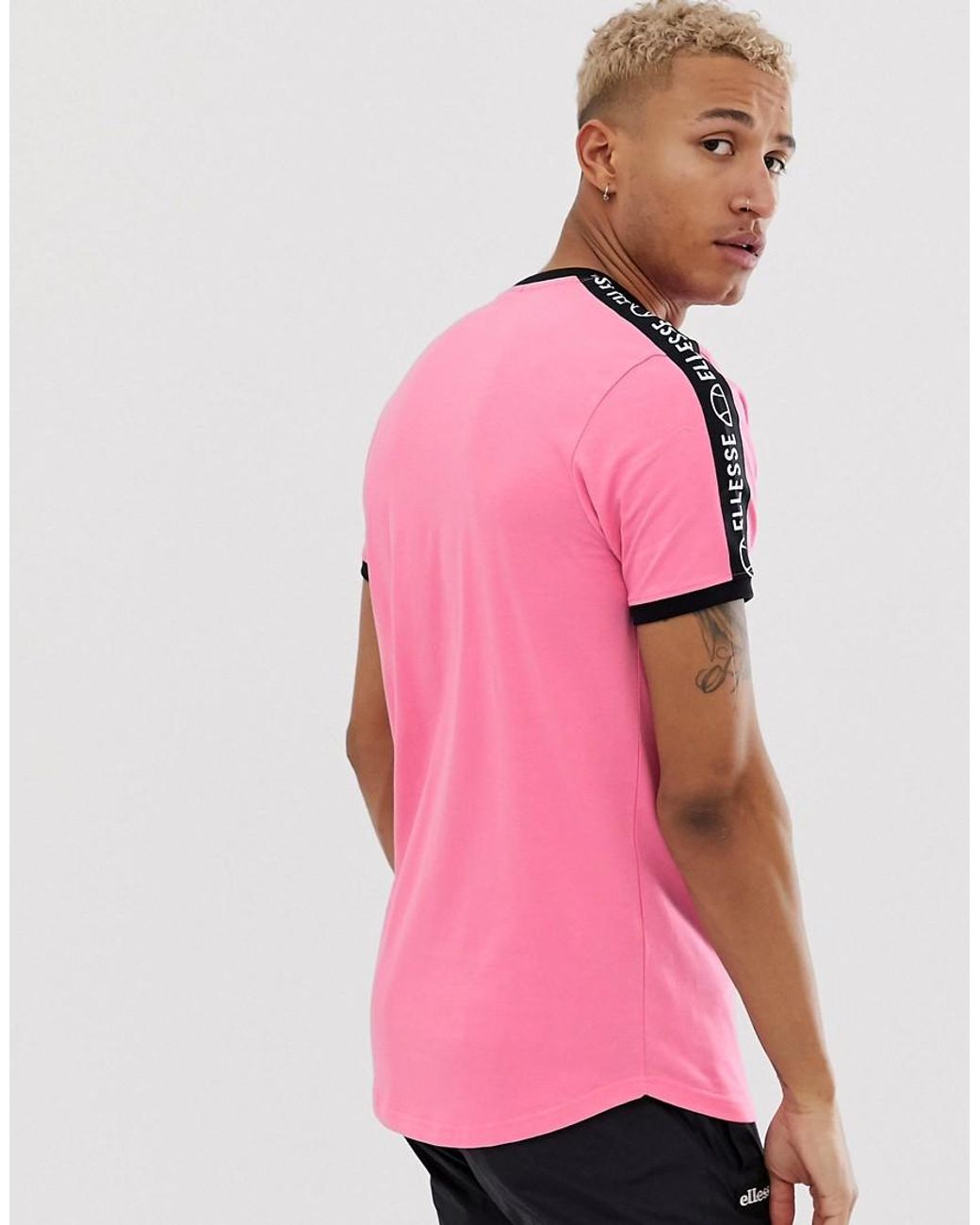 Ellesse Fede T-shirt With Taping in Pink for Men | Lyst UK