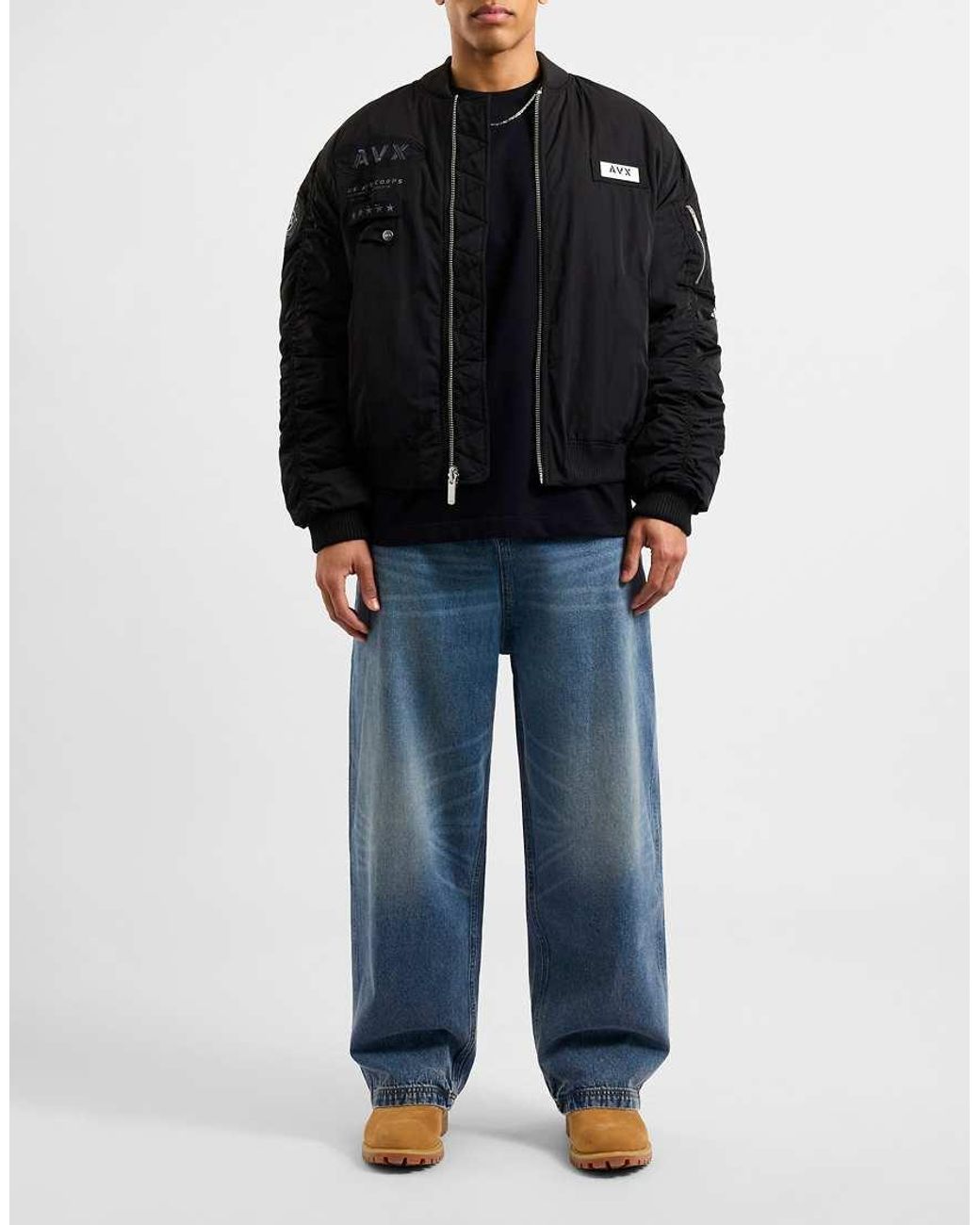 AVX Black Apex Ma1 Long Sleeve Bomber Jacket for men